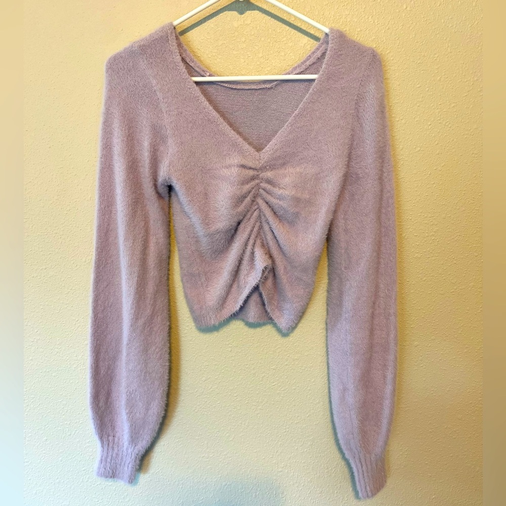 Hollister Ruched Fuzzy Sweater - XS